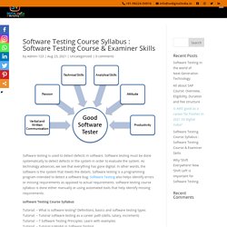 software testing course syllabus & with placement in Pune.