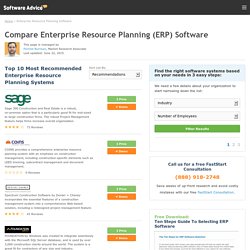 Top ERP Software Systems - 2015 Reviews & Pricing