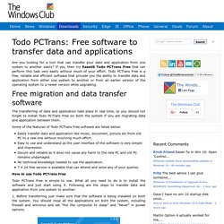Todo PCTrans: Free software to transfer data and applications