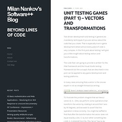 Unit Testing Games (Part 1) – Vectors and Transformations « Milan Nankov’s Blog