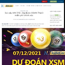 Soi cầu MN 7/12 - Dự đoán XSMN Thứ 3 miễn phí chính xác