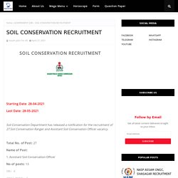 SOIL CONSERVATION RECRUITMENT