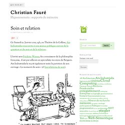 Soin et relation – Christian Fauré