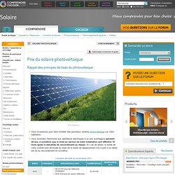 Solaire photovoltaique : prix panneau solaire photovoltaique