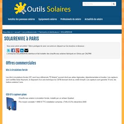 SOLAIRENVIE Fabricants et distributeurs d'équipements solaires PARIS