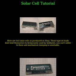 Solar Cell Tutorial