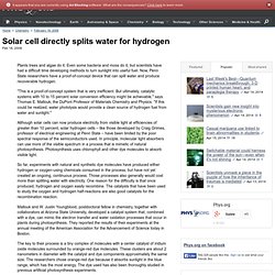 Solar cell directly splits water for hydrogen