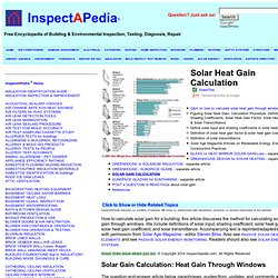 Solar Heat Gain Calculation