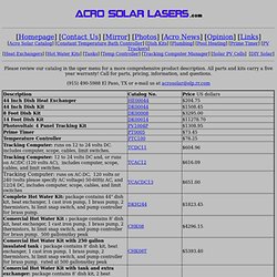 Acro Solar Lasers - Official Acro Solar Catalog