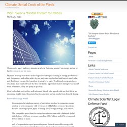 WSJ: Solar a “Mortal Threat” to Utilities