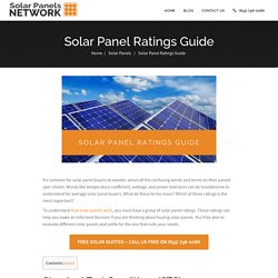 Solar Panel Ratings Guide