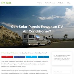 Can Solar Panels Power An RV Air Conditioner?