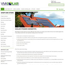 SOLAR POWER BENEFITS