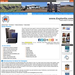 Solar Power @ ExplorOz Articles