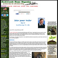 Solar power trailer: Part 2 by Jeffrey Yago, P.E., CEM
