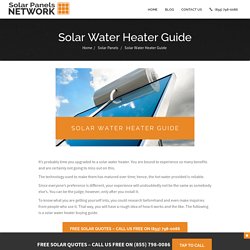 Solar Water Heater Guide 2021