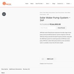 Solar Water Pump System - 3HP - Solarize India