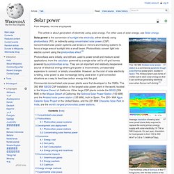 Solar power