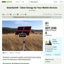 SolarGami® - Clean Energy for Your Mobile Devices by Tom Hood