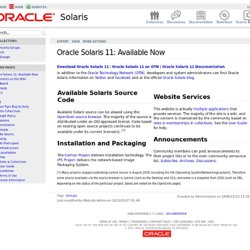 Oracle Solaris 11: Available Now (Main.WebHome