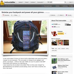 Solarize your backpack and power all your gizmos