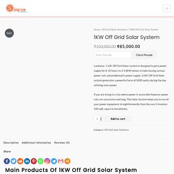 Solarize India -1 kw off grid solar system for Homes Backup
