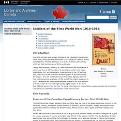 Soldiers of the First World War - CEF