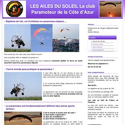 LES AILES DU SOLEIL Le club Paramoteur de la Côte d’Azur