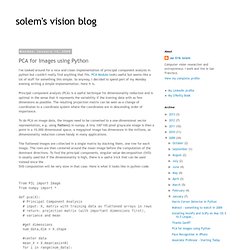 solem's vision blog: PCA for Images using Python
