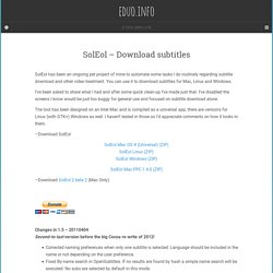 SolEol – Download subtitles for Mac, Windows, Linux
