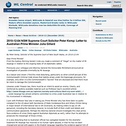 2010-12-04: NSW Supreme Court Solicitor Peter Kemp: Letter to Australian Prime Minister Julia Gillard