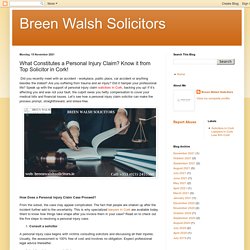 Breen Walsh Solicitors: What Constitutes a Personal Injury Claim? Know it from Top Solicitor in Cork!