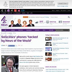 Solicitors' phones 'hacked by News of the World'