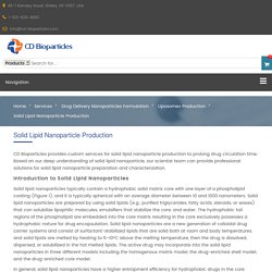 Solid Lipid Nanoparticle Production