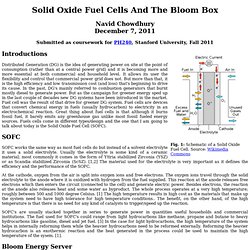 Oxide Fuel Cells solides et la boîte Bloom