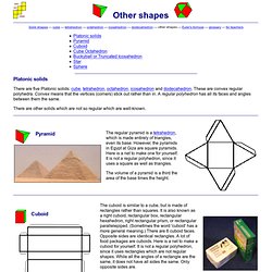 Solid shapes and their nets - other shapes
