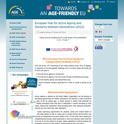 AGE Platform Europe - European Year for Active Ageing and Solidarity between Generations (2012)