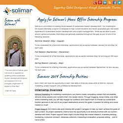 Apply for Solimar's Home Office Internship Program