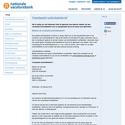 Sollicitatiebrief voorbeelden - NationaleVacaturebank.nl