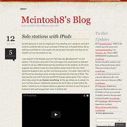 Solo stations with IPads « Mcintosh8's Blog