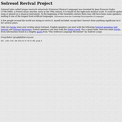 Solresol Revival Project