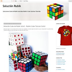 Solución Rubik: Notación Cubo de Rubik 3x3x3 - Rubik's Cube Tutorial 3x3x3