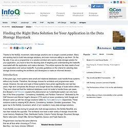 Finding the Right Data Solution ...