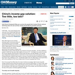 China's income gap solution: Too little, too late?