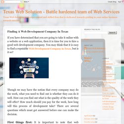 Finding A Web Development Company In Texas