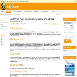 asp.net Ajax solution by Jquery and JSON