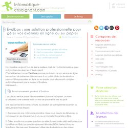 Evalbox : solution professionnelle pour gérer des examens en ligne ou sur papier