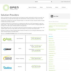 Solution Providers » Open Compute Project