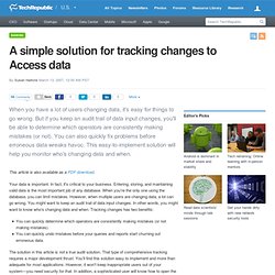 A simple solution for tracking changes to Access data