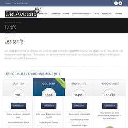 Tarifs - Get Avocat - solutions d'abonnement juridique partagé